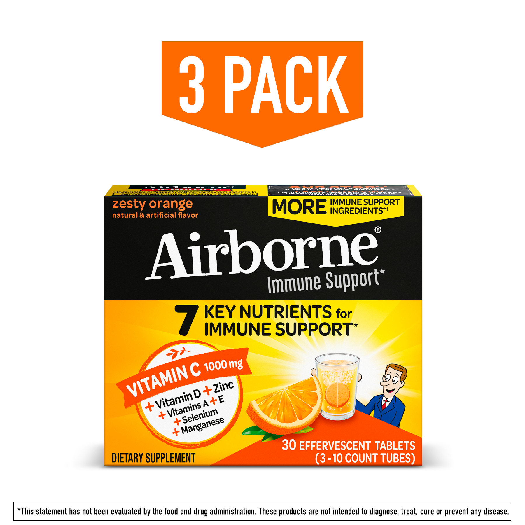 Airborne Effervescent Tablets – Zesty Orange