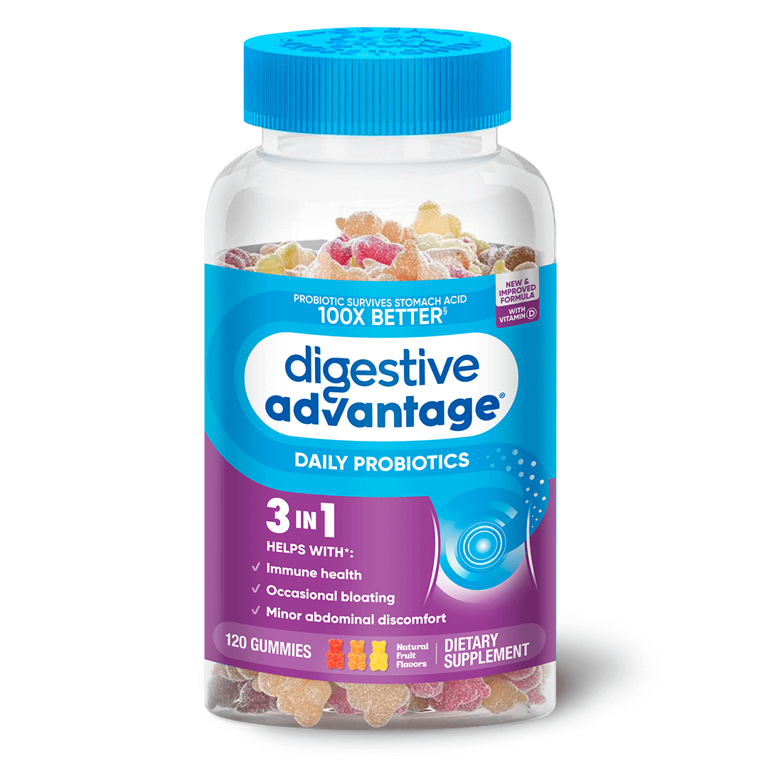 Digestive Advantage Probiotic 120 Gummies in a bottle
