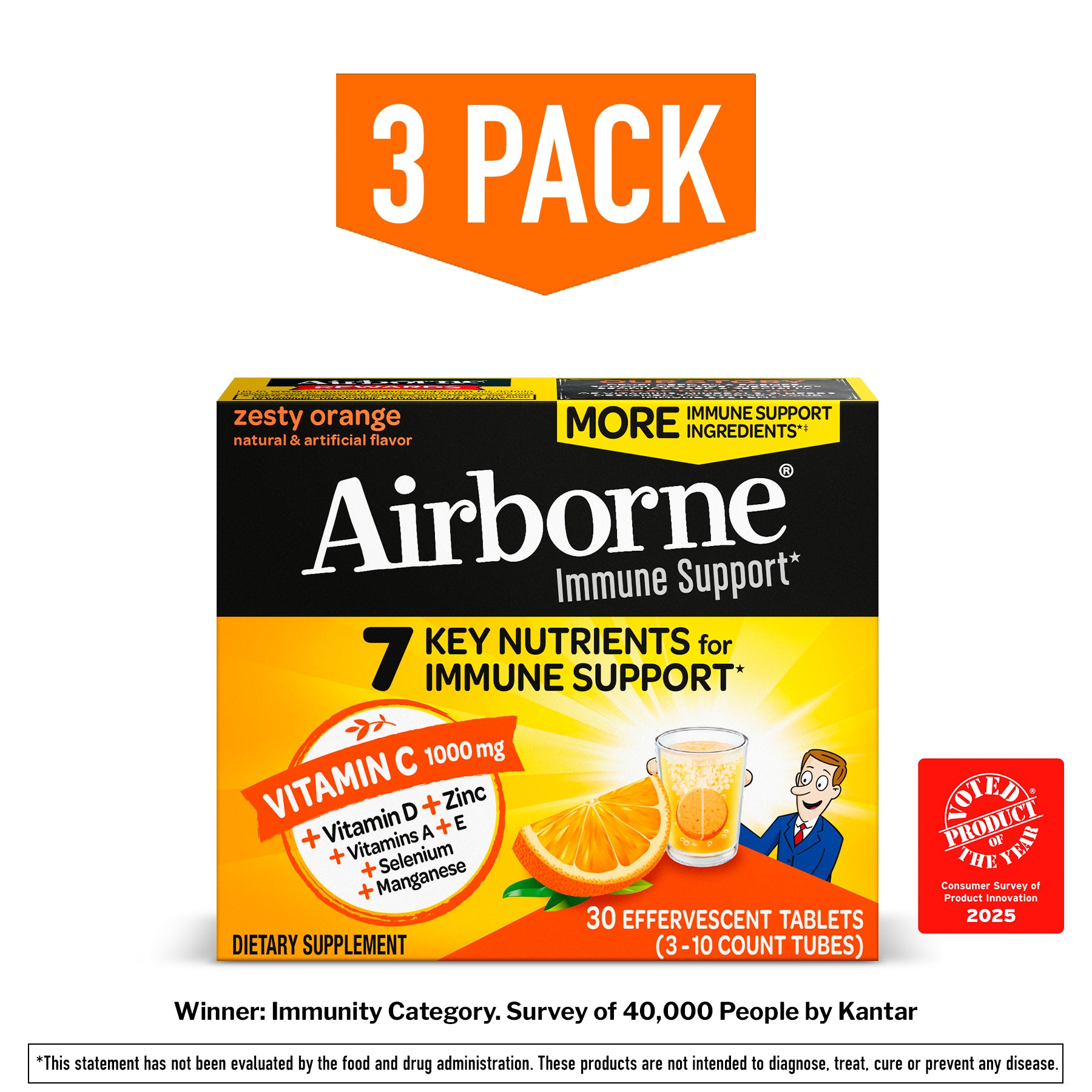 Airborne Effervescent Tablets – Zesty Orange