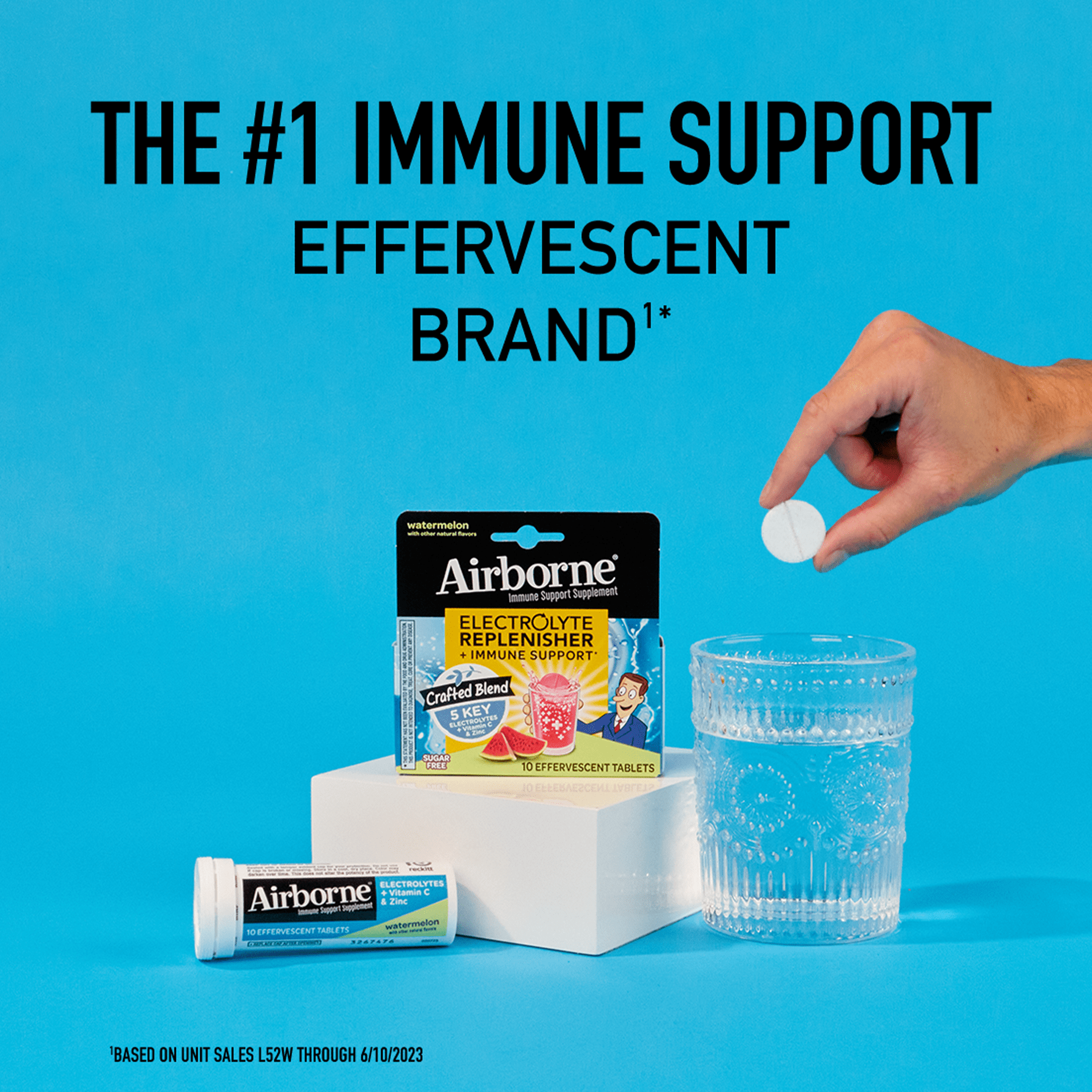 Airborne is the #1 Immune Support effervescent brand based on unit sales
