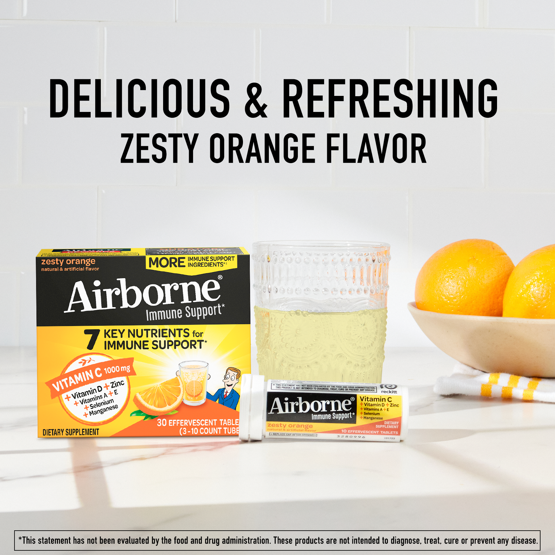 Airborne Effervescent Tablets – Zesty Orange