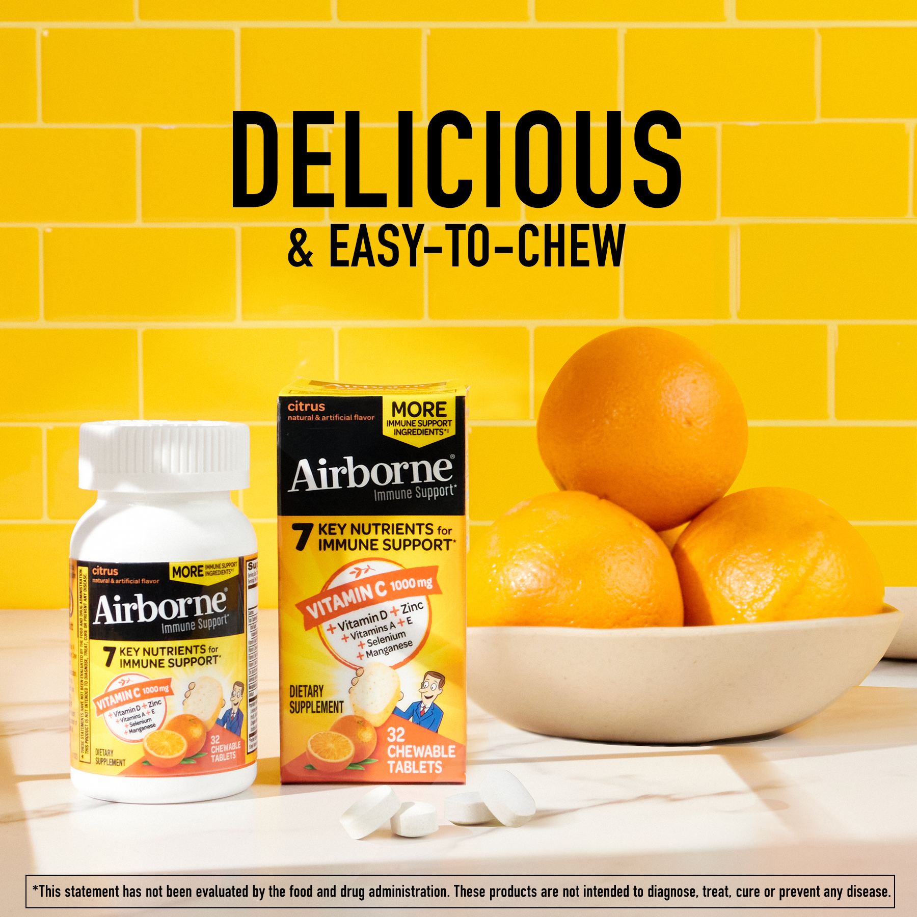 Airborne Chewable Tablets – Citrus