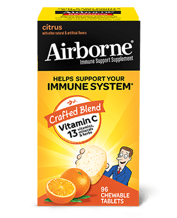 Airborne Citrus Chewable Tablets with Vitamin C, 96 included