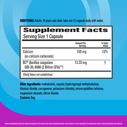 Digestive daily probiotics supplement facts