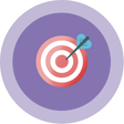 Arrow in centre of target icon