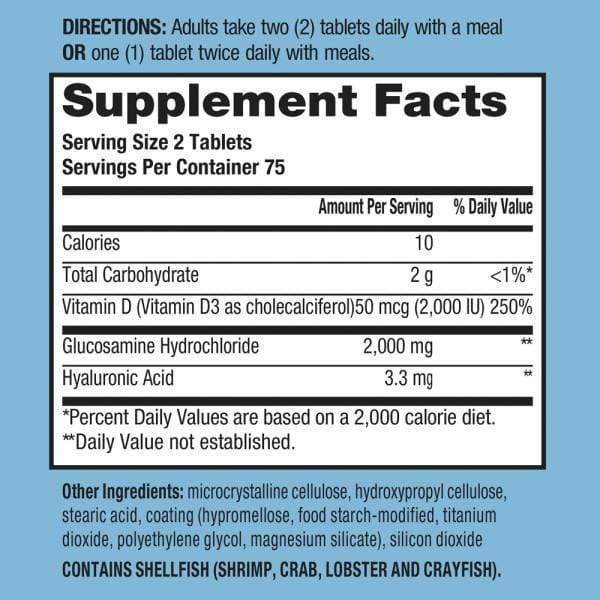 Schiff Speciality Glucosamine 2000mg facts and ingredients