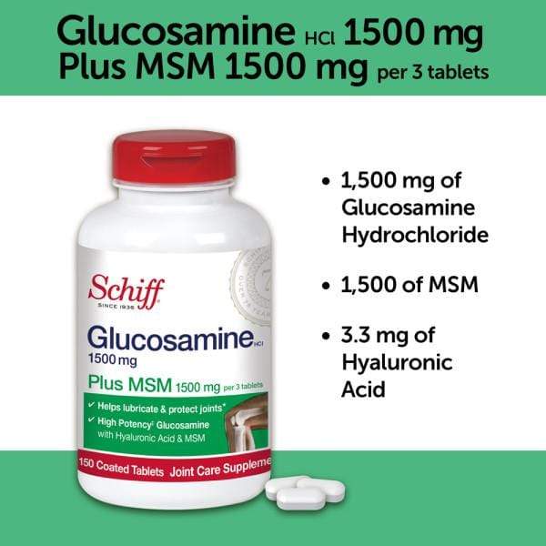 Schiff Glucosamine Tablet Bottle, 150 coated tablets