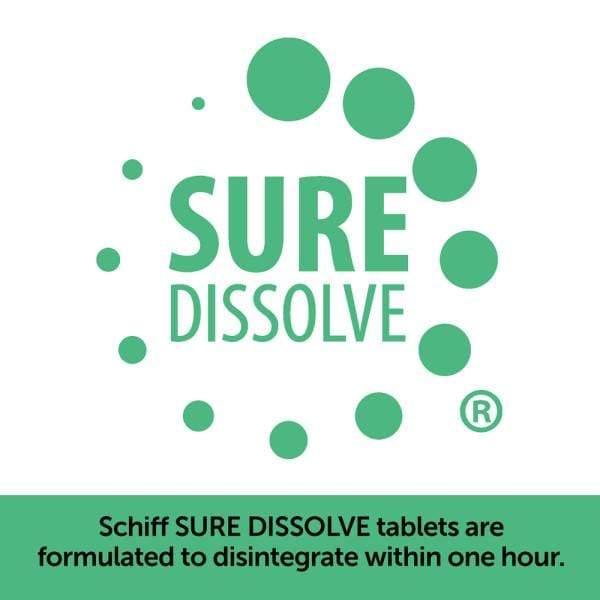 Schiff SURE DISSOLVE tablets disintegrate in one hour 