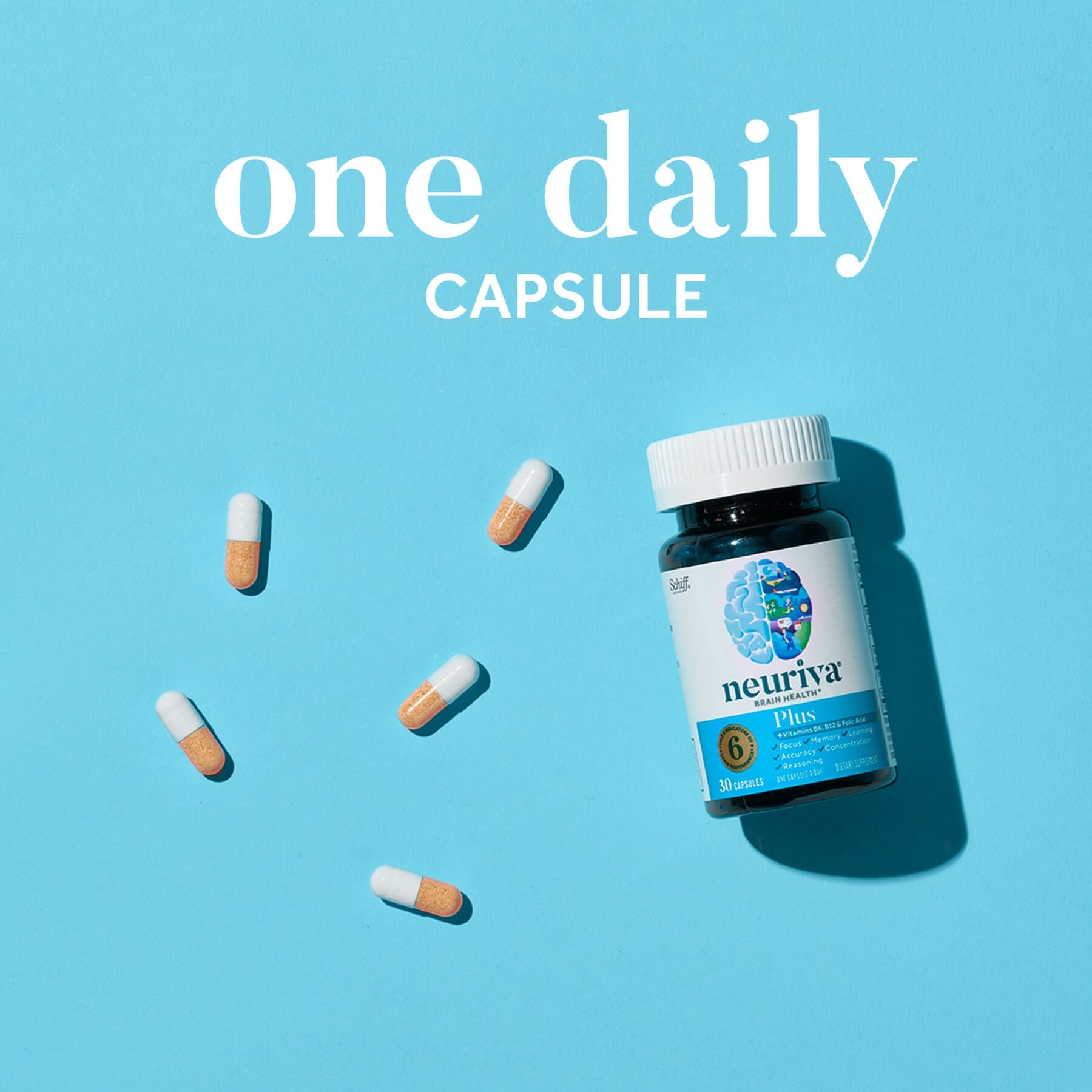 Take one daily capsule of Neuriva Brain Health Plus Supplement 