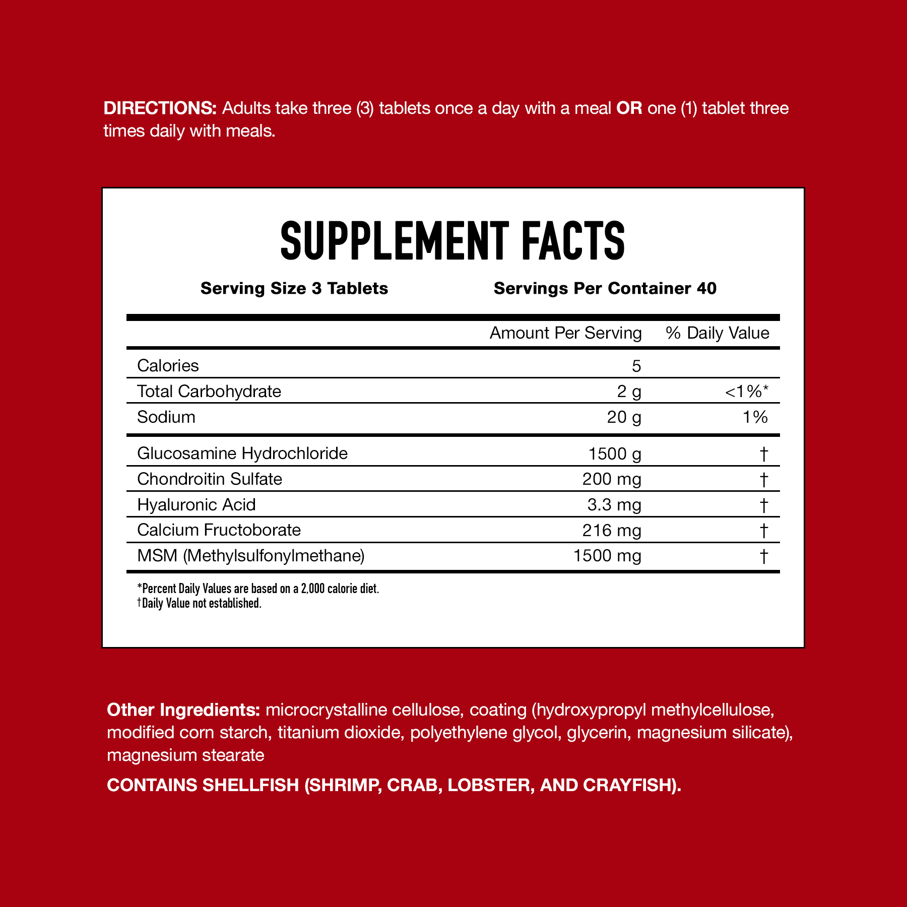 Move-Free Advanced Plus MSM supplement facts