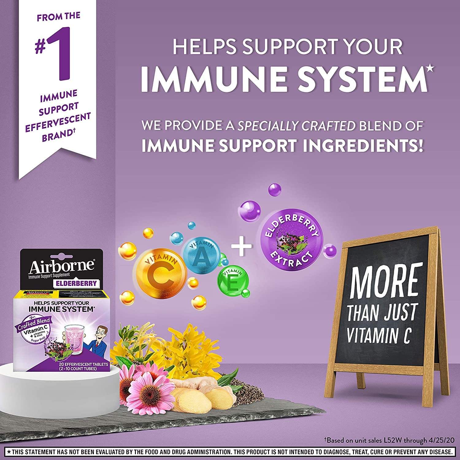 Airborne Immune Support Tablets support your immune system with a specially crafted blend of ingredients 