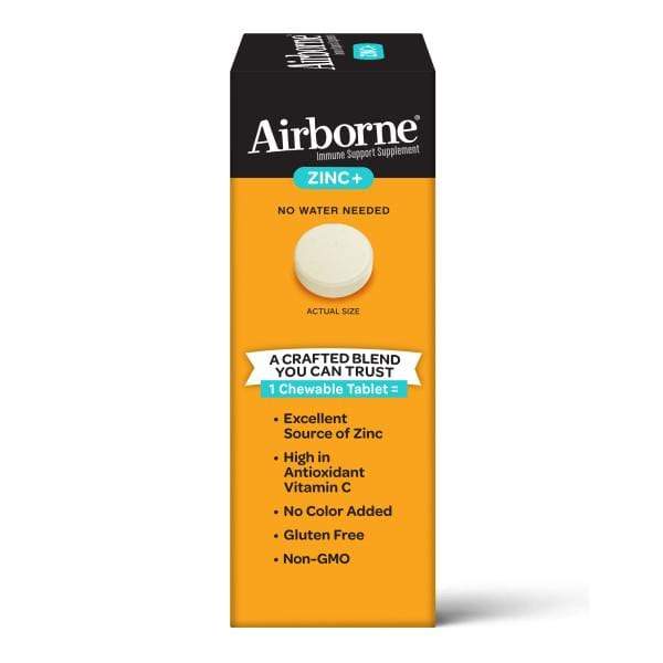 Airborne Zinc+ Inmune Support Supplement packaging