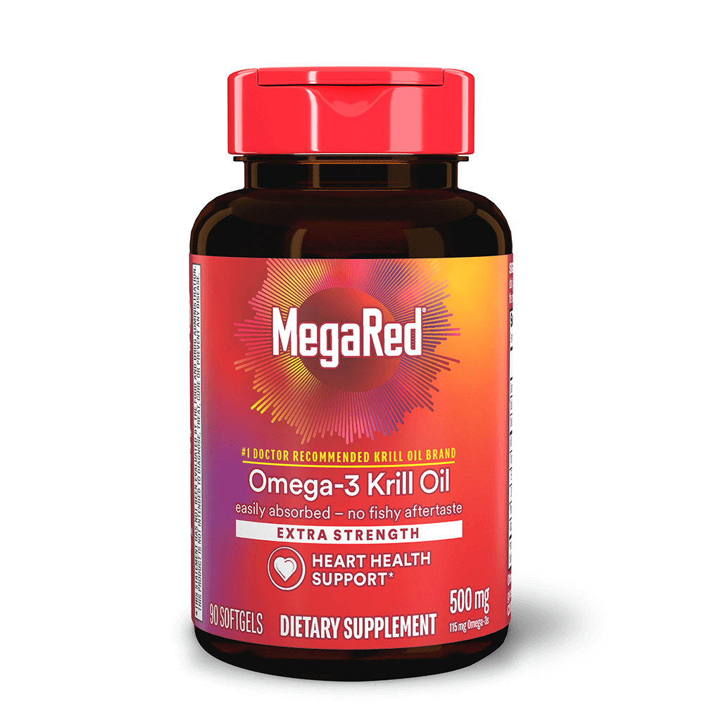 MegaRed Extra Strength Omega-3 Krill Oil softgels bottle, 90 included 