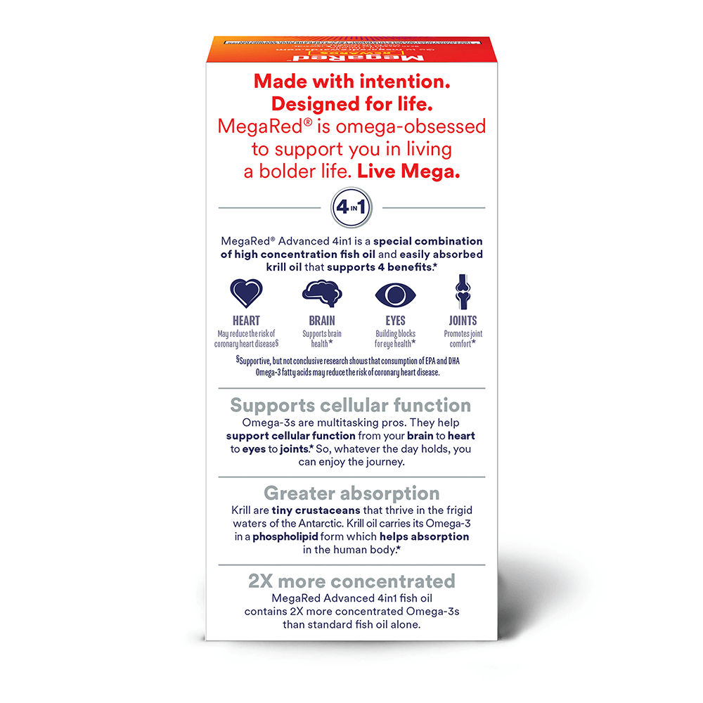 MegaRed 4-in-1 Advanced Omega-3 Fish and Krill Oil Description