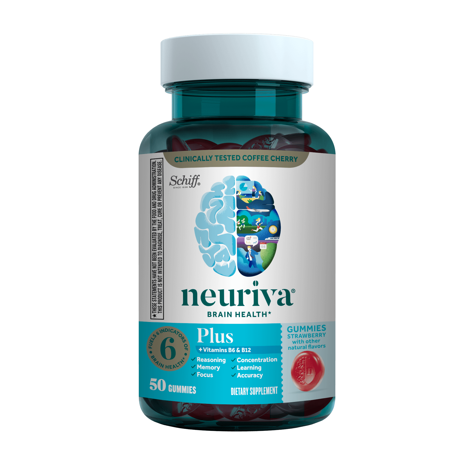 Neuriva Brain Health Plus Gummies Bottle, 50 Included