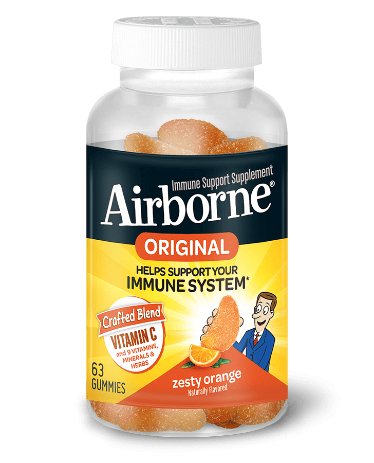 Airborne Zesty Orange Immune Support Supplement Gummies, 63 included