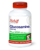 A bottle of Schiff Glucosamine Tablets, 150 coated pills