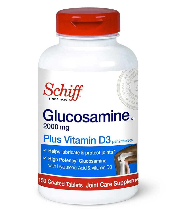 Schiff Glucosamine 2000mg Supplement with Vitamin D3 150 coated tablets