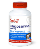 Schiff Glucosamine 2000mg Supplement with Vitamin D3 150 coated tablets